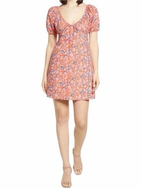 Wayf Cruz Puff Sleeve Floral Mini Dress